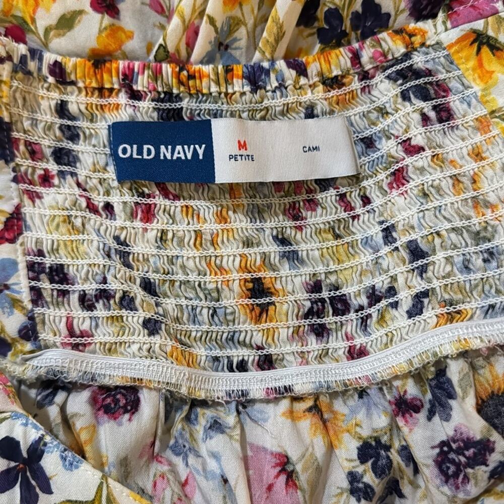 Old Navy Tie-Shoulder Fit & Flare Floral Cami Mini Dress- Wildflowers Size MP - Picture 5 of 6